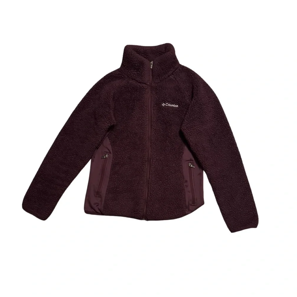 Columbia women’s purple fleece Sherpa zip up jacket size medium - Picture 1 of 5